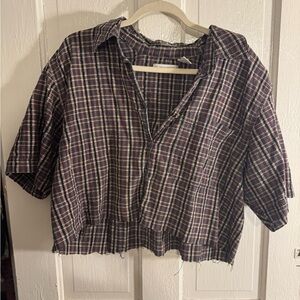 Vintage Plaid Cropped Shirt